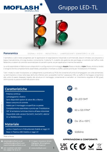 Scheda tecnica - Lampeggiante LED-TL Montaggio