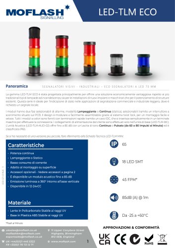 Scheda tecnica - Lampeggiante LED-TLM 70mm