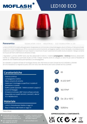 Scheda tecnica - Lampeggiante LED100