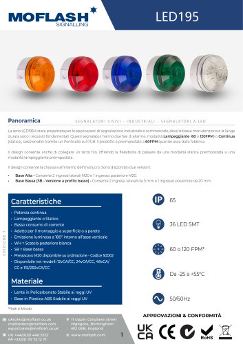 Scheda tecnica - Lampeggiante LED195