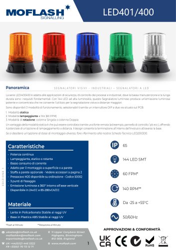 Scheda tecnica - Lampeggiante LED401-400