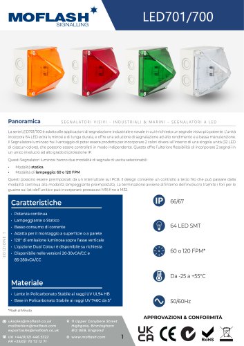 Scheda tecnica - Lampeggiante LED701-700
