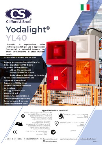 Scheda tecnica - Segnale acustico/visivo C&S YL40