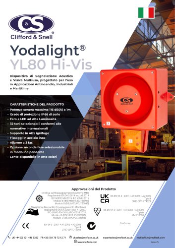 Scheda tecnica - Segnale acustico/visivo C&S YL80 Hi Vis