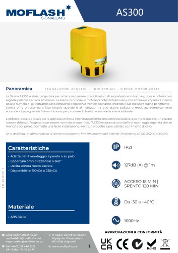 Scheda tecnica - Sirene motorizzate AS300