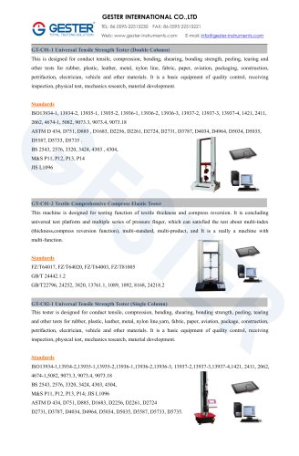 Universal Strength Tester Product Catalog