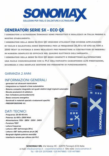 GENERATORI SERIE SX - ECO QE