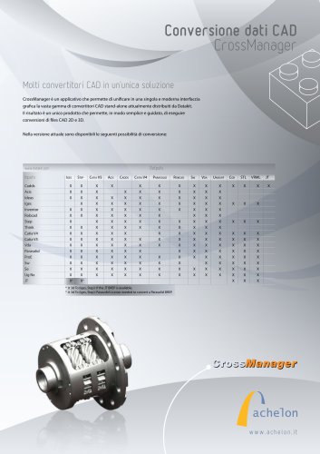 CrossManager: Conversione dati CAD