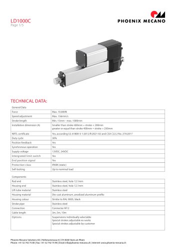 Scheda tecnica LD1000C