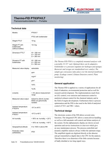 Thermo-FID PT63FH/LT