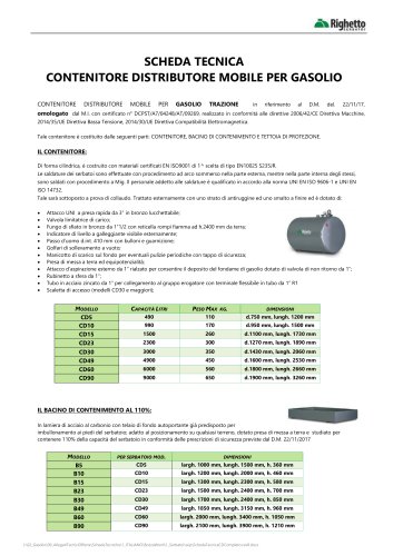 CONTENITORE DISTRIBUTORE MOBILE PER GASOLIO