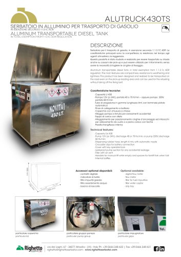 SERBATOIO IN ALLUMINIO PER TRASPORTO DI GASOLIO