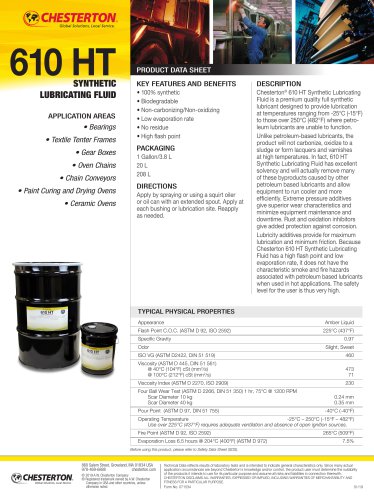 610 HT Synthetic Lubricating Fluid