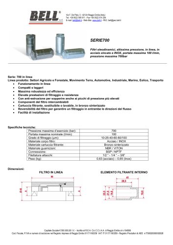 700 SERIES - Filtro idraulico in linea Last Chance