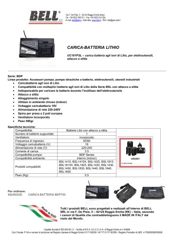 ACCESSORI - CARICA BATTERIE LITHIO