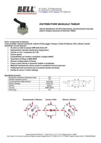 COMPONENTI - VALVOLA DISTRIBUTORE 700BAR