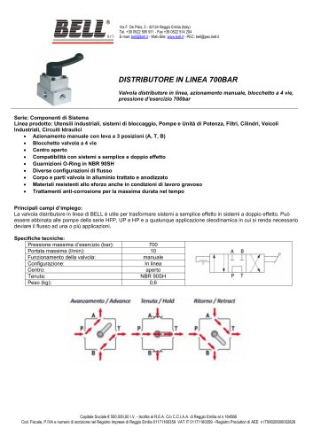 COMPONENTI - VALVOLA DISTRIBUTORE IN LINEA