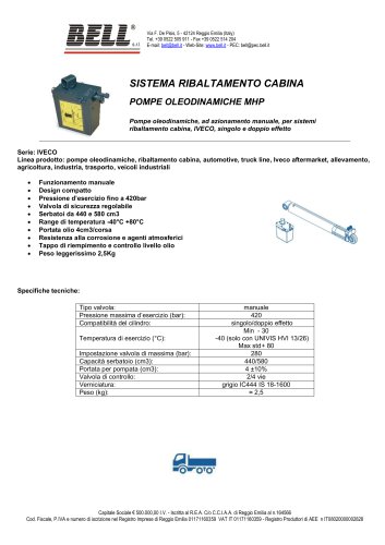 RIBALTAMENTO CABINA - POMPE MANUALI