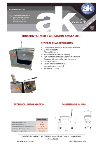 HORIZONTAL MIXER AK-RAMON AMM-150 H