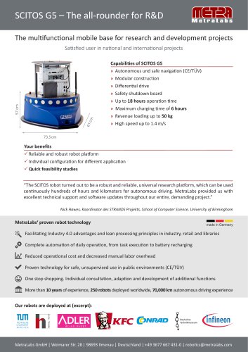 SCITOS G5 – The all-rounder for R&D