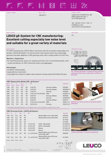 LEUCO g5-System for CNC manufacturing