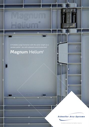 Magnum Helium / a Foldable Large Container with the same weight as a wooden pallet - but with sidewalls and lid attached!