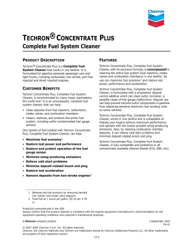TECHRON&reg; CONCENTRATE PLUS