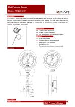 ZHYQ PT124Y-615T Mechanical flexible stem melt pressure gauge