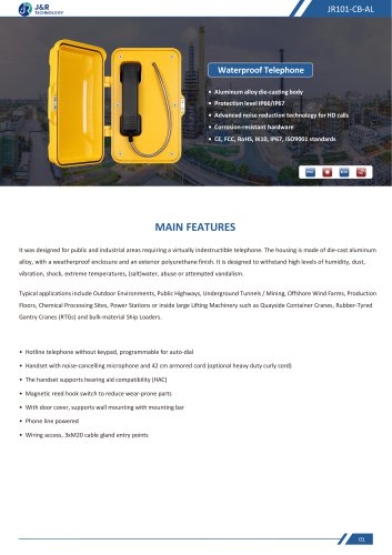 JR101-CB-AL Specification
