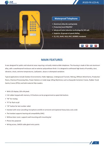 JR103-FK-LCD-AL Specification
