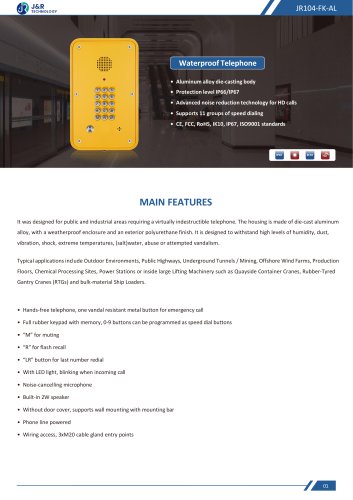 JR104-FK-AL Specification