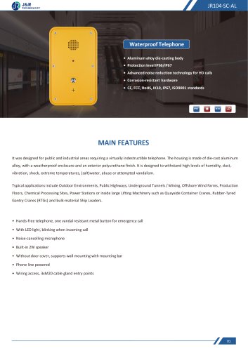 JR104-SC-AL Specification