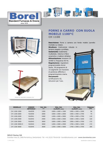 forni a carro con suola mobile 1100°C - CH 1100