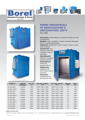 Forni industriali 250°C - IA 250