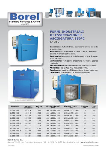 Forni industriali 350°C - IA 350