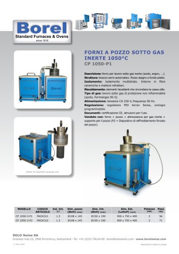 Forni a pozzo sotto gas inerte 1050°C