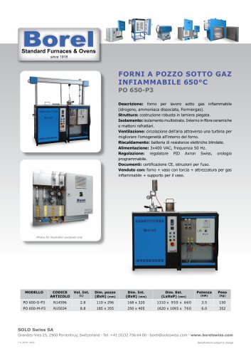 Forni a pozzo sotto gas infiammabile 650°C - PO 650-P3