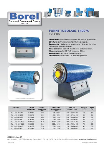 Forni tubolari 1400°C - TU 1400