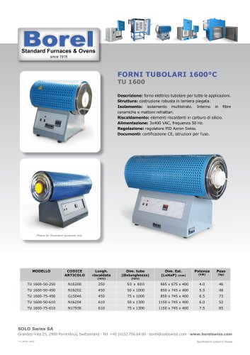 Forni tubolari 1600°C - TU 1600