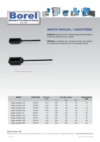 INGOTS MOULDS