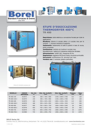 Stufe d'essiccazione Thermodryer 400°C - TR 400