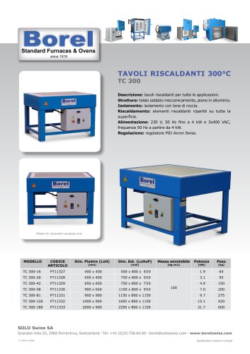 Tavoli riscaldanti 300°C