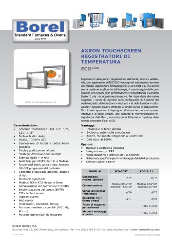 Touchscreen registratori di temperatura ECO 3000