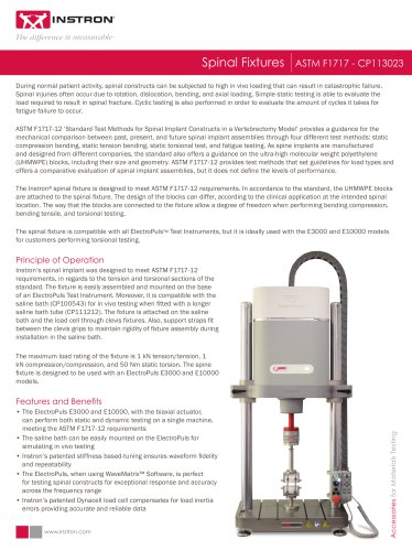 Spinal Fixtures ASTM F1717 - CP113023