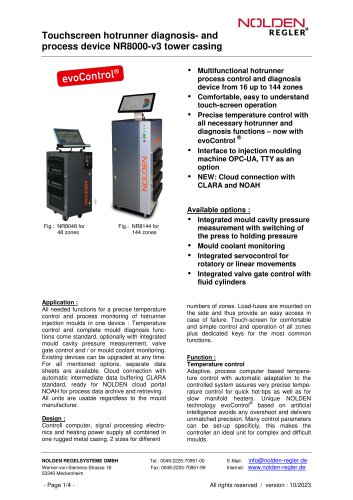 Touchscreen hotrunner diagnosis- and process device NR8000-v3 tower casing