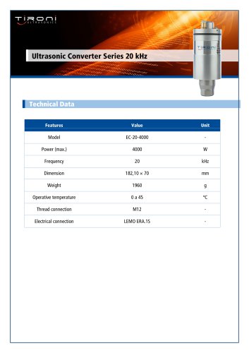 20 kHz series ultrasonic converter