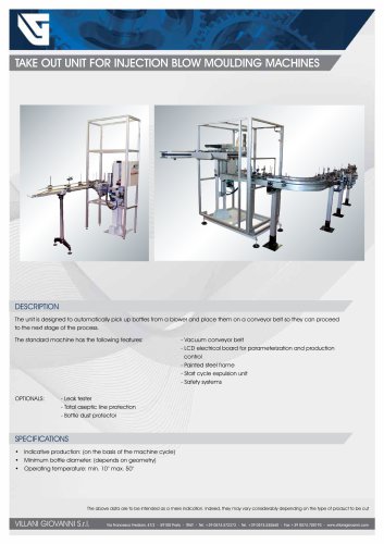 TAKE OUT UNIT FOR INJECTION BLOW MOULDING MACHINES