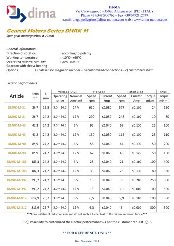 Geared Motors Series DMRK-M