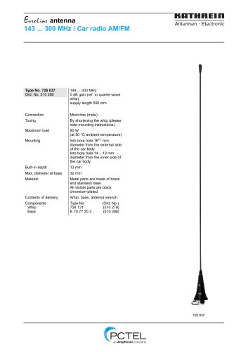EuroLine 726637 VHF car Antenna