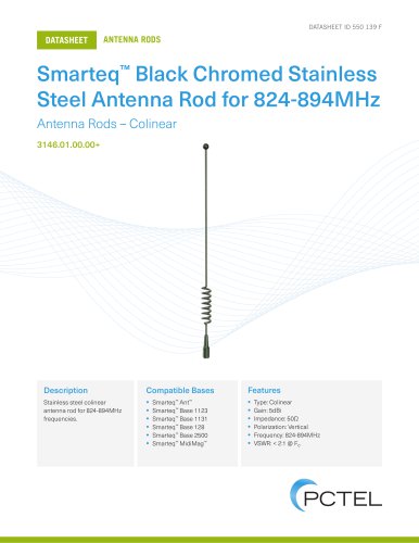 Smarteq™ Black Chromed Stainless  Steel Antenna Rod for 824-894MHz